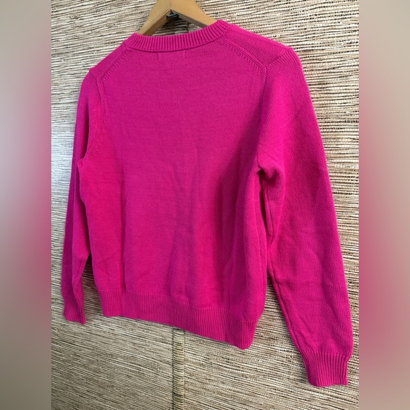 Banana Republic Crew Neck Sweater  Pullover Pink Fuchsia Pink Size Small Petite - Picture 5 of 7